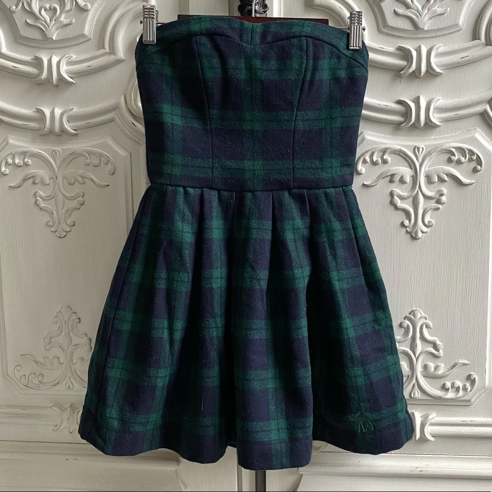 Abercrombie & Fitch Wool Blend Tartan Dress - Picture 1 of 16